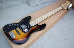 Whole Direct 5string Left Hand Sunburst Electric Bass Guitar with Black PickguardMaple Fretboardcan be customized5425743