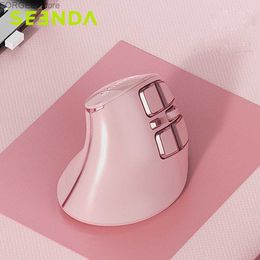 Mice Seenda Vertical Mouse Charging Ergonomically Noisy Click Bluetooth 5.0 3.0 Wireless Mice for Mac OS Windows XP 10 7 Android Y240407