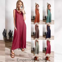 2024 Spring/Summer TEMU Womens New Sleeveless V-neck Simple Wide Leg jumpsuit for women