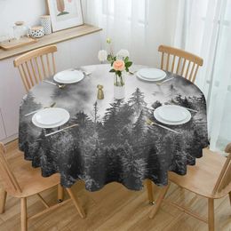 Table Cloth Forest Tree Simplicity Round Tablecloth Party Kitchen Dinner Cover Holiday Decor Waterproof Tablecloths