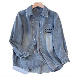 Luxury Womens Shirts Designer Embroidered Blouses Denim Coats for Women Long Sleeve Fashion Cardigan Thin Breathable Blouses Tops