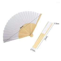 Decorative Objects & Figurines Blank White Diy Paper Fans Hand Practise Wedding Party Fan Hand-Painted Elegant Creative For Dance Cosp Dh9Zq