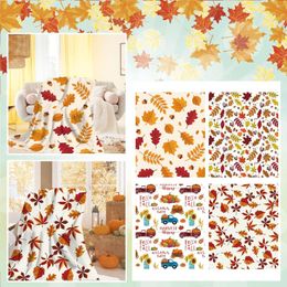 Blankets Autumn Blanket Thanksgiving Festival Pumpkin H Decoration Wool Picnic Holiday Proof