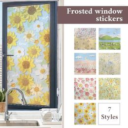 Window Stickers Static Adsorption Frosted Glass Anti-Peeping Art Oil Painting Film Home Decor Toilet Door Paper