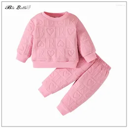 Clothing Sets Girl Baby Clothes Lovely Full Sleeve Coats Pants Spring And Autumn 0-24M Born Pageant Elegant Toddler Outfits