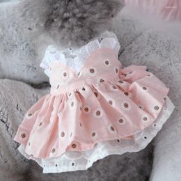 Dog Apparel Pink Floral Funny Clothes Cool Pet Costume Suit Puppy Arrival Pitbull Smalll Animal Cat Cute Female Coat Products