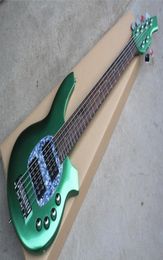 6 strings Metallic Green Body Active Circuit Electric Bass Guitar with Chrome hardwareHH pickupsRosewood fingerboardoffer custo4383374