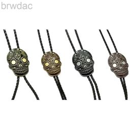 Bolo Ties Western Cowboy Relief Skull Buckle Bolo Tie for Men Teens Shirt Sweater Decors 240407