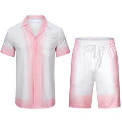 New Shirts Mens T-Shirts lucid dreams scenery color temperament Satin short sleeve Silk shirt shorts Asia Size M-3XL1935845