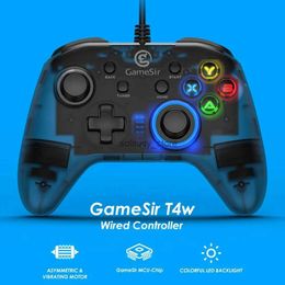 Game Controllers Joysticks GameSir T4w Wired Gamepad and Carry Case game controller PC Joystick for Windows 7 8 10 11 with vibration and turbo functions Q240407