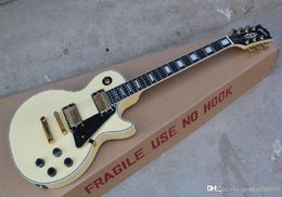 high quality Mahogany body LP Custom ebony fingerboard RANDY RHOADS signature yellow electric guitar3502175