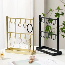 Jewelry Pouches Table Iron Earrings Hanger Necklace Hair Bracelet Display Rack Key Storage