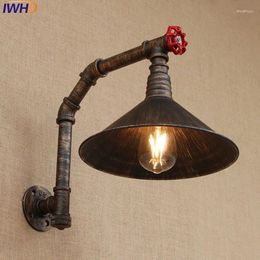 Wall Lamp IWHD Industrial Style Loft American Country Iron Retro Water Pipe Lamps Vintage Lighting Light Switch 220v