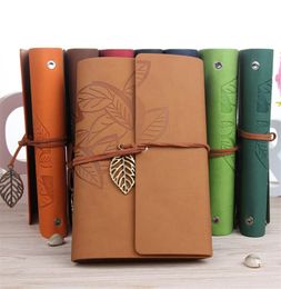 145105MM Classic Retro Notebook Leather Blank Diary Note Book Journal Sketchbook 8 Colours Stationery School Office Supplies8271041