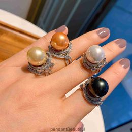 TikTok pearl ring fashion accessories adjustable ring hand.