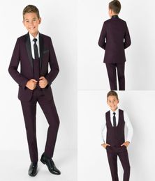 Paisley of London Burgundy Slim Fit Tuxedo Burgundy Boy Formal Suits Dinner Tuxedos Little Boy Groomsmen Kids Children For Wedding8819541