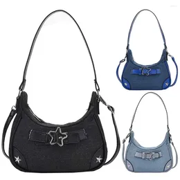 Bag Women Vintage Star Handbag Y2K Denim Simple Crossbody Adjustable Strap Fashion Tote Girls Outdoor Daily