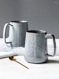 Mugs Europe Retro Ceramic Mug With Spoon Lid Coffee Creative Office Tea Drink Drinkware Couples Gift 650ml