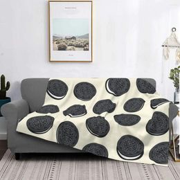 Blankets Cream Pattern Blanket Flannel Fleece Cookies Throw Bedroom Sofa Decoration Lightweight Picnic Bedsprea All Season