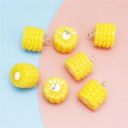 10pcs Simulated Corn Kernels Resin Food Charms For Earring Bracelet Pendant Accessory Diy Jewellery Make