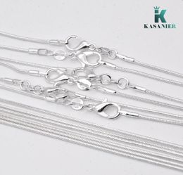 KASANIER 10 pcs Free shipping Wholesale fashion jewelry 925 silver jewelry necklace 1 mm chain necklace + 925 lobster clasps 4926154