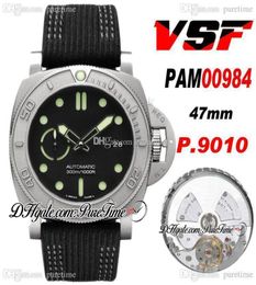 VSF 47mm VS984 P9010 P9010 Automatic Mens Watch Titaniuml Case Black Dial VS00984 Nylon Strap 2021 Mike Horn Super Edition PTPM P9985661