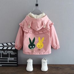 Jackets 2024 Autumn Girls Jacket Children Clothing Hoodie Baby Kids Coat Zipper Long Sleeve Cotton