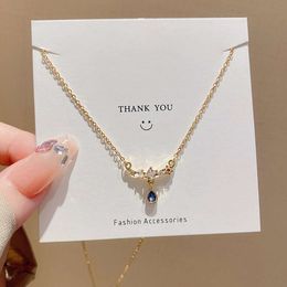 luxury Designer necklaces fashion micro embedded high-grade pendant necklaces Netroots temperament cross chain jewellery gifts for girlfriends