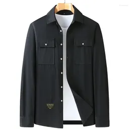Men's Casual Shirts Arrival Fahsion Autumn Oversized Square Collar Pure Cotton Work Shirt Coat Plus Size L XL 2XL 3XL 4XL 5XL 6XL 7XL 8XL