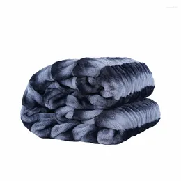 Blankets Blue Grey Chinchilla Blanket Is Warm And Soft Double-layered Comfortable Fluffy Multi-functional