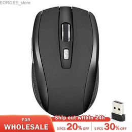 Mice Wireless Mouse Silent Mouse 2.4G Portable Mobile Optical Office Mouse Adjustable DPI Level Suitable for Laptops MacBooks Y240407