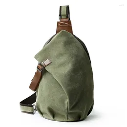 Waist Bags Canvas Bag Crossbody Men's One Shoulder Large Chest Simple Student Postman's Oblique Back