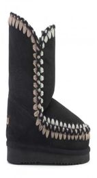 Boots eskimo 24 3D overstitch women snow sheepskin handmade weave wool flat ladies ankle boot 2210137348465