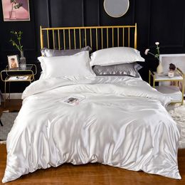 High-End Home Rayon Satin Bedding Set Luxury Single Double Duvet Cover Set High Quality King Queen Size Bedding Sets No Sheets 240417