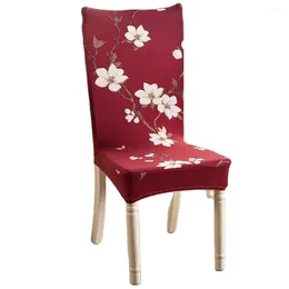Chair Covers White Flowers Red Print Cover Slipcover Sofa Spandex/Polyester Fabric Stretch Elastic Multifunctional Banquet