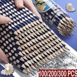 Pencils 100/400Pcs 2B/HB Posture Correction Pencil Groove Triangle Wooden Pencil School Office Stationery Professional Exam Drawing Pen