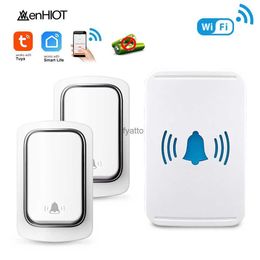 Doorbells WenHIOT Tuya WiFi outdoor wireless doorbell battery free 433mHz waterproof with 38 ringtones suitable for smart living H240407