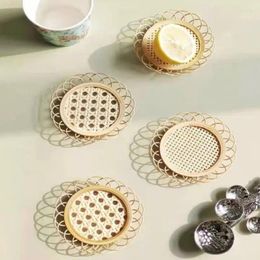 Table Mats Simple Style Rattan Coasters Handmade Lace Waterproof Placemats Padding Cup Decoration Accessories