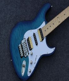 Custom shop electric guitar maple fingerboard blue color flame handmade 6 stings4115487