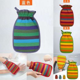 New Baby Bath Kids Toddlers Striped Brush Gloves Washcloth Towels For Children Adults Bathing Clean Shower Massage