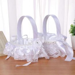 Gift Wrap 1 Pcs Elegant Romantic Lace Bridal Western Wedding Supplies Flower Girl Basket Party Decor