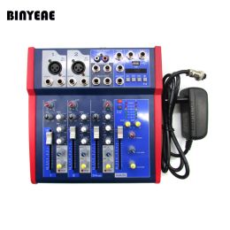 Player MLLSE NF4USB Webcast DJ Livestreaming Platform Sound Table 48V Phantom Power 4 Channel Audio Mixer for Condenser Microphones