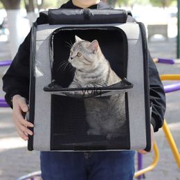 Cat Carriers Crates Houses Pet bag cat portable and breathable pet supplies for outdoor use backpack with large capacity H240407