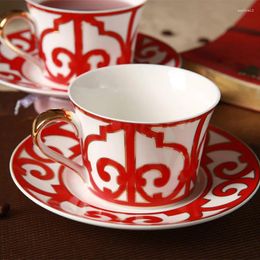 Teaware Sets Home Creative Classic Chinese Knot Bone China Coffee Cup Set English Ceramic Afternoon Tea Black