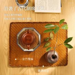 Teaware Sets Paint Handmade Bamboo Mesh Woven Dry Pour Tea Seats Six Gentlemen Ceremony Set Accessories Utensils Waterproof