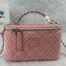 Pink Makeup Bag Mini Box Bag Designer Bags High Quality Crossbody Bags Luxury Shoulder Bags Leather Cosmetic Bags Zipper Evening Bags Vintage Clutch Bag Lady Handbag