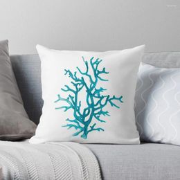 Pillow Aquamarine Coral Throw Decorative
