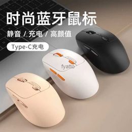 Mice New Portable 2.4g Wireless Bluetooth Silent Mouse Girl Cute C-shaped Rechargeable Mouse Home Office H240407