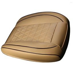 Car Seat Covers Universal Breathable Single Chair Cover Mat Pad Cushion Protect Full Surround Beige PU Leather