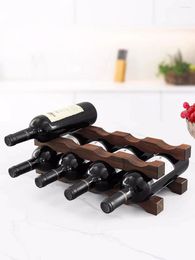 Hooks Creative Black Walnut Red Wine Rack Solid Wood Multi Layers Bottles Storage Holder Household Table Organizer